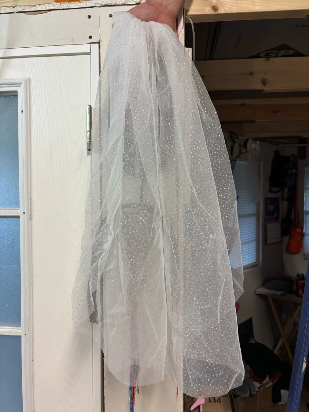 Sheer White Sparkle Tulle Veil